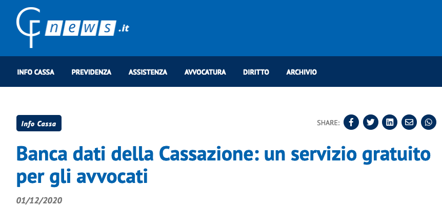 Banca dati della Cassazione: un servizio gratuito per gli avvocati